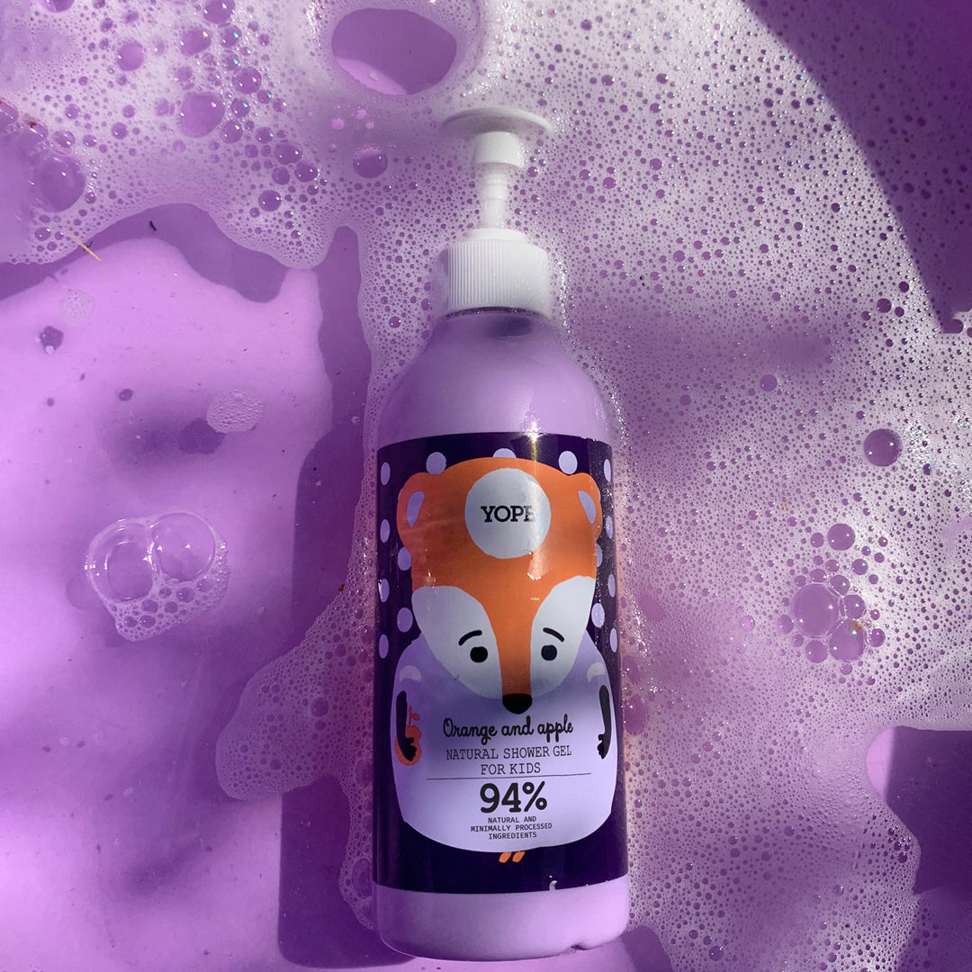 YOPE Natūralus dušo gelis vaikams Apelsinai ir Obuolys 400 ml.