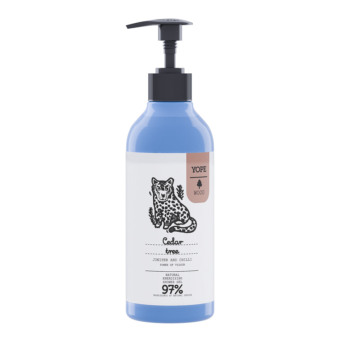YOPE WOOD Dušo gelis Kedras, 400 ml.