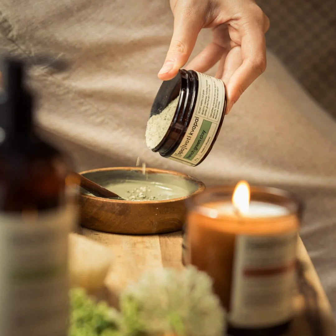 Prancūziškas geltonasis molis veidui ir kūnui natūralus 100 g