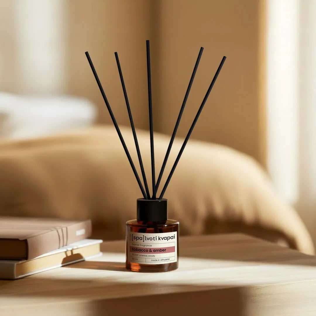Namų kvapas su lazdelėmis Tobacco & Amber 50 ml.