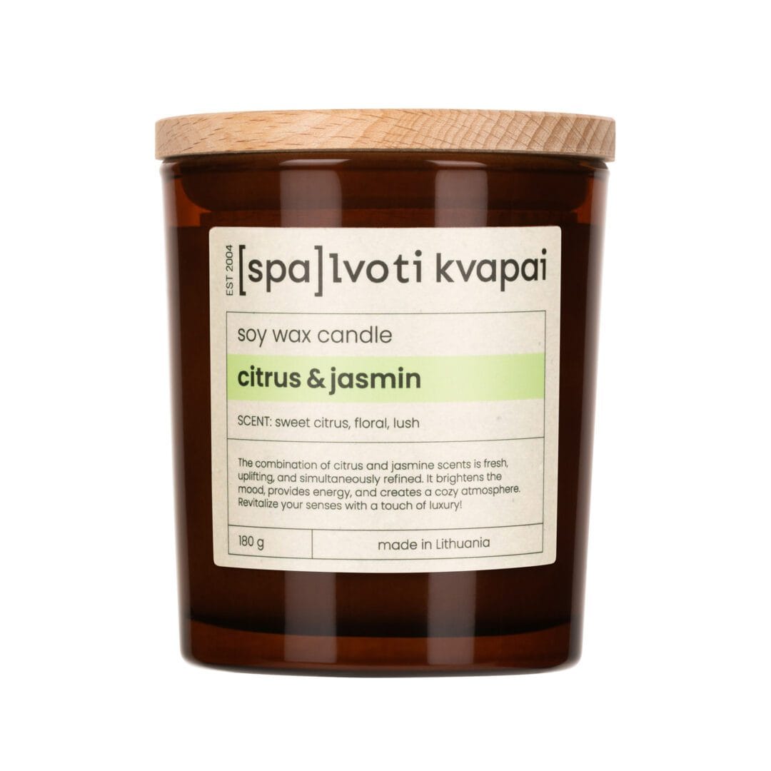 Sojų vaško žvakė 180 g – Citrus & Jasmin