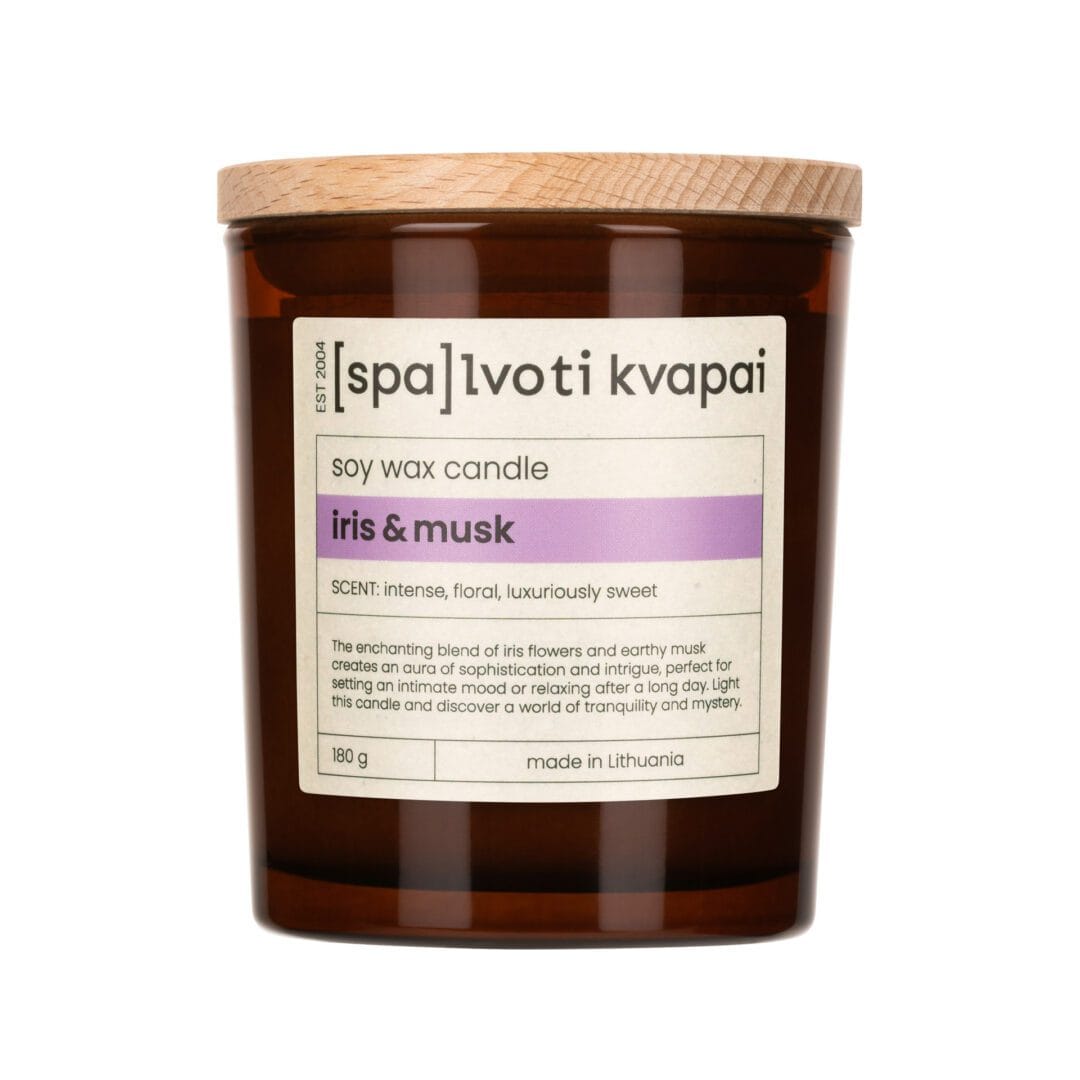 Sojų vaško žvakė 180 g – Iris & Musk