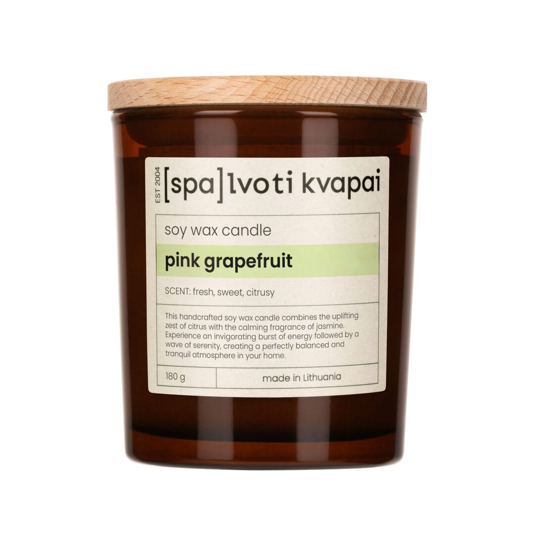 Sojų vaško žvakė 180 g – Pink Grapefruit