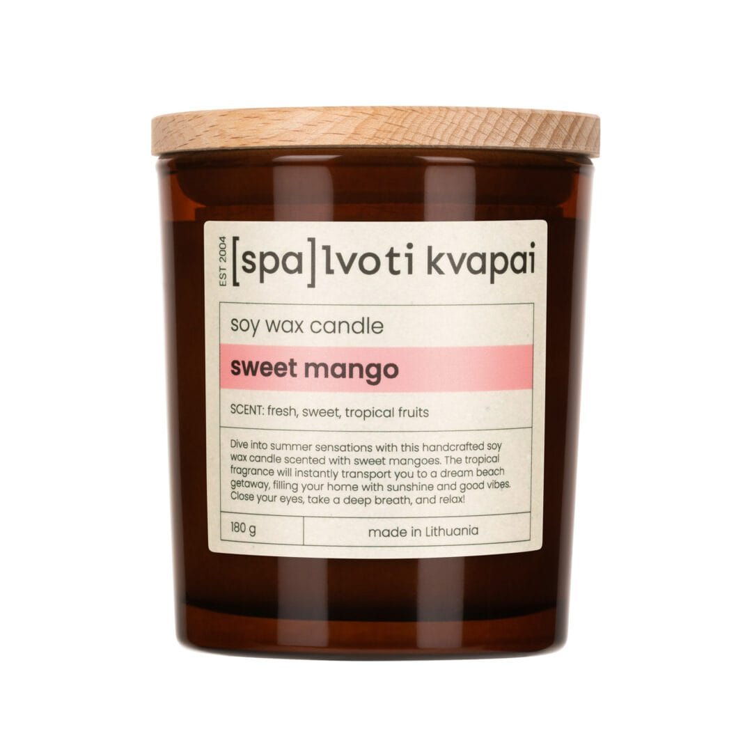 Sojų vaško žvakė 180 g – Sweet Mango