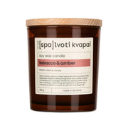 Sojų vaško žvakė 180 g – Tobacco & Amber