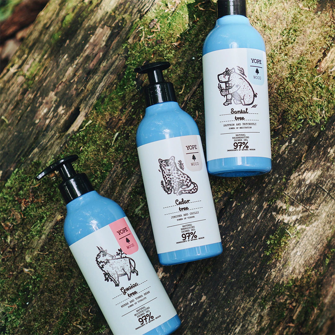 YOPE WOOD Dušo gelis Sandalmedis, 400 ml.