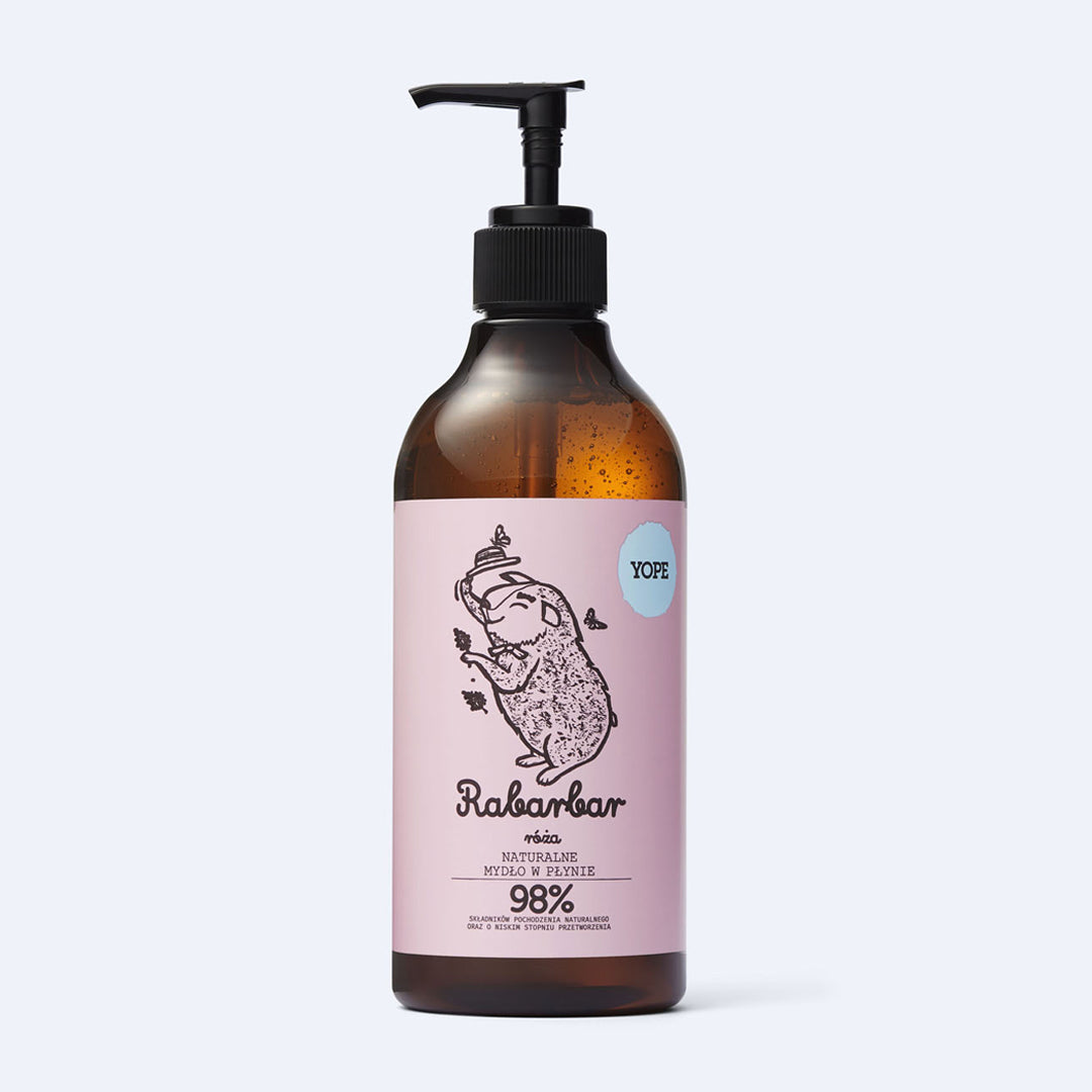 YOPE Natūralus rankų muilas Rabarbaras ir rožė , 500ml.