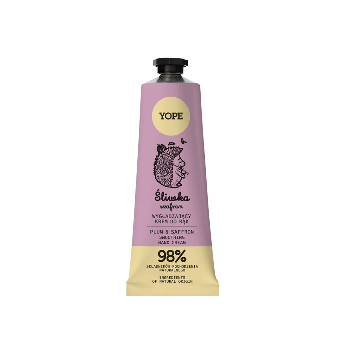 YOPE Natūralus rankų kremas Slyva ir šafranas, 50 ml.