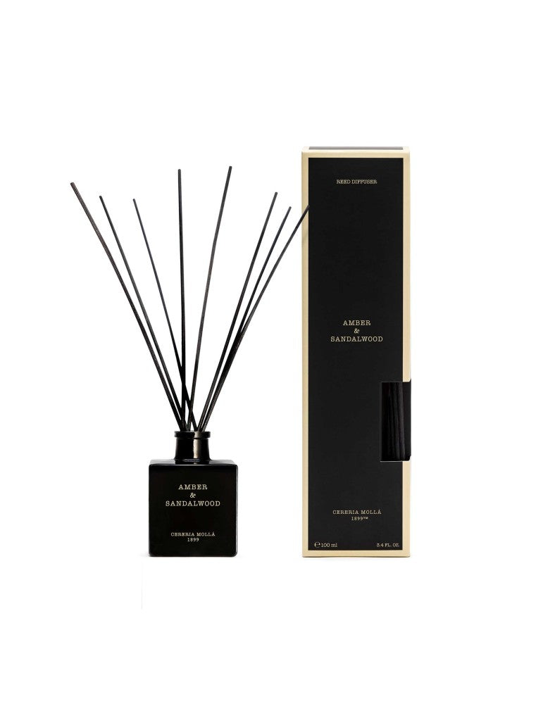CERERIA MOLLA 1899 „Amber & Sandalwood“ namų kvapas su lazdelėmis 100 ml