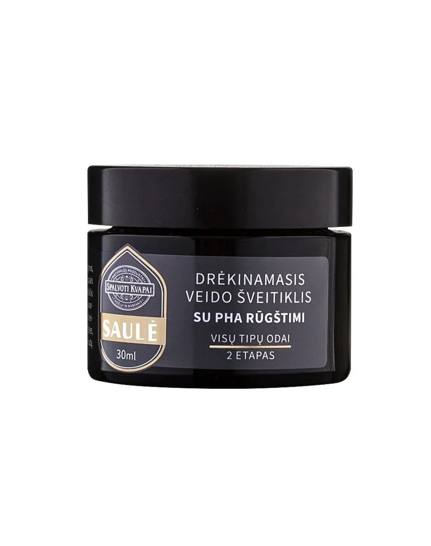 Drėkinamasis veido šveitiklis SAULĖ su PHA rūgštimi 30 ml.