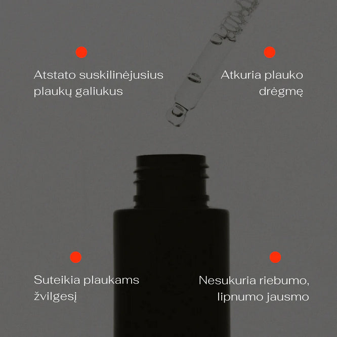 CLM Drėkinantis ir žvilgesio suteikiantis plaukų aliejus 80 ml.